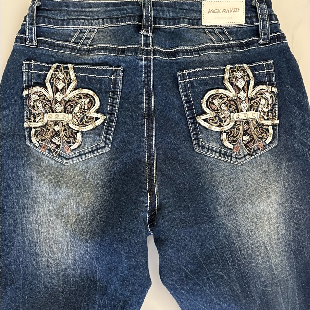 Jack David Woman's Bootcut
Denim Jeans Embellished
Rhinestone Stretch Size 11